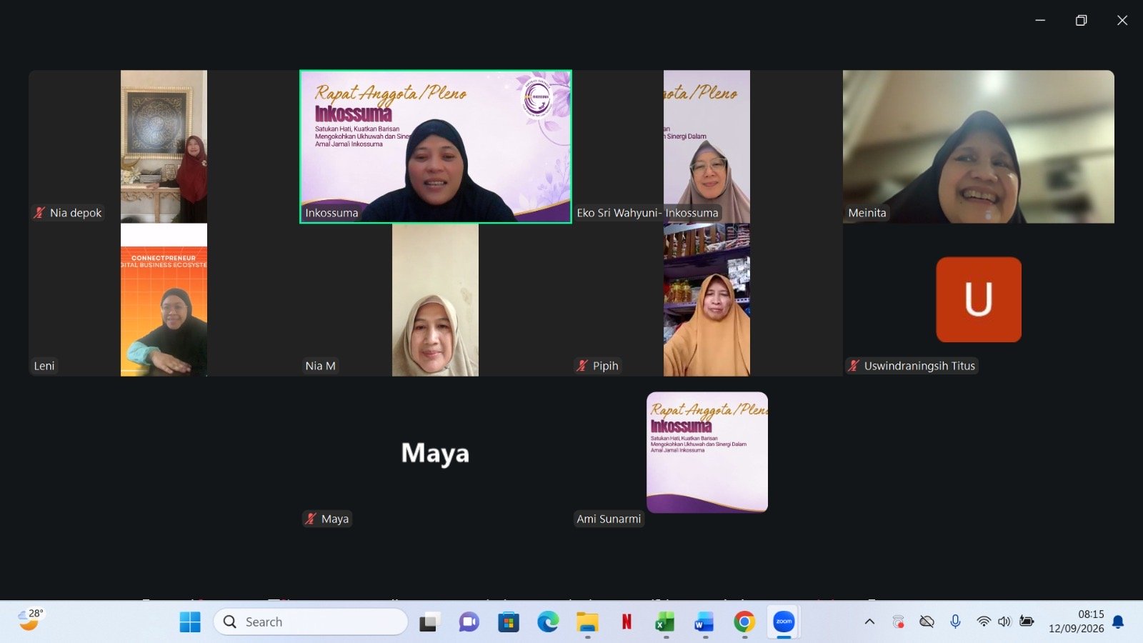 Gathering DPH INKOSSUMA Online: Samakan Visi Misi, Kuatkan Persepsi, Jalankan Organisasi Bersama